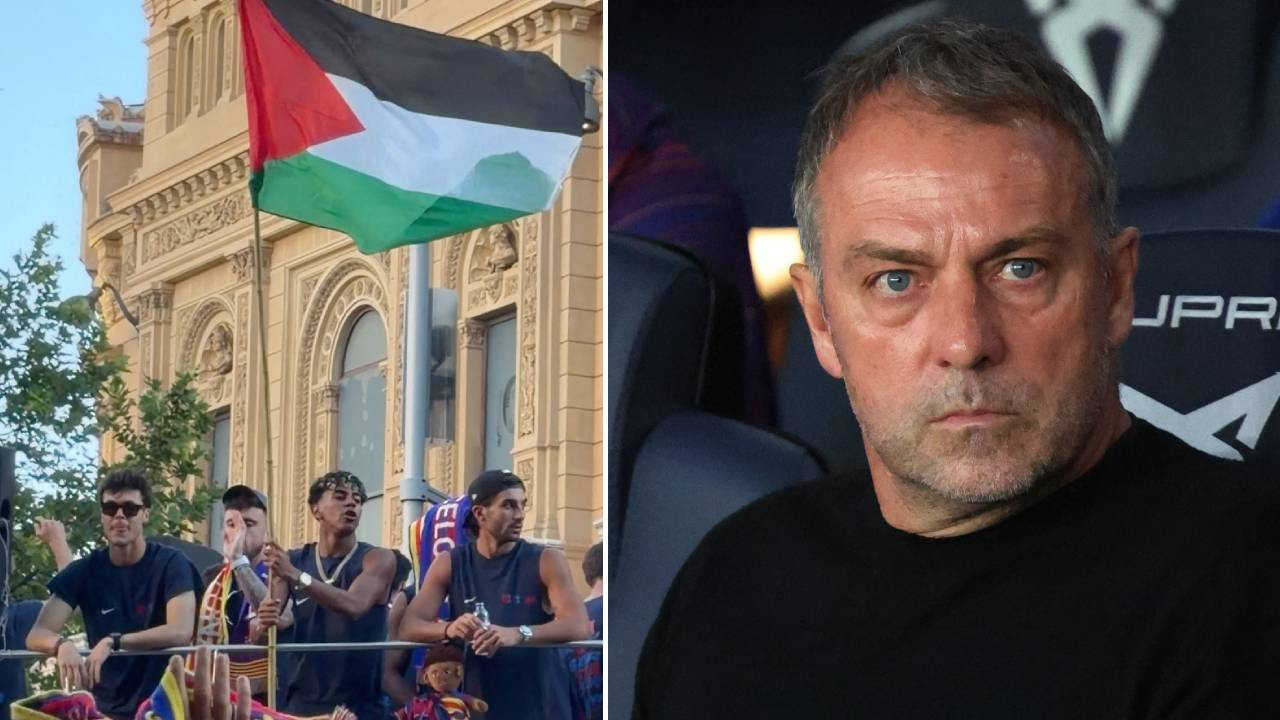 Hansi Flick'ten tepki çeken sözler: Yamal'ın Filistin bayrağı sallaması hoşuma gitmedi!