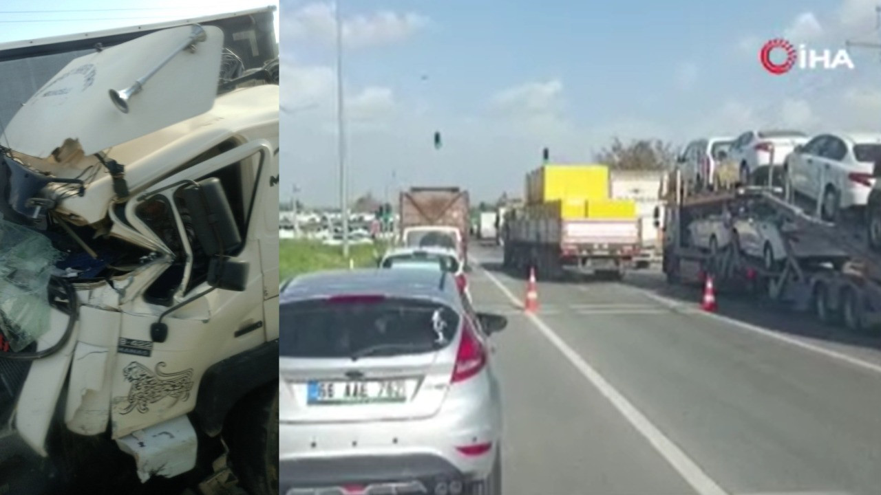 Işıklarda duramayan TIR otomobil yüklü TIR'a çarptı