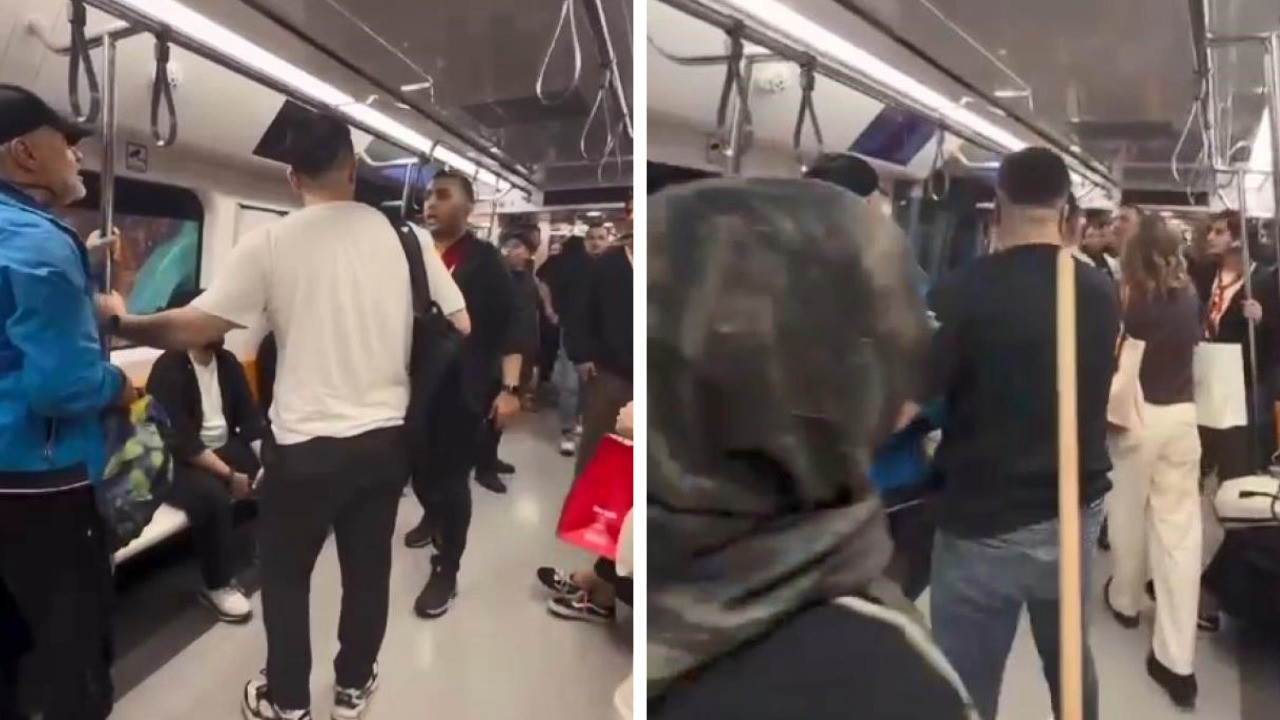 Metroda küfürlü tezahürat kavgası: 2 gözaltı