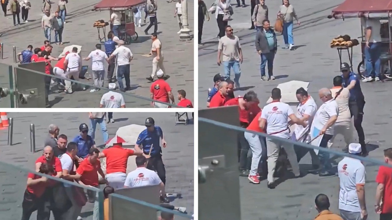 Taksim Meydanı'nda kazmalı kavga
