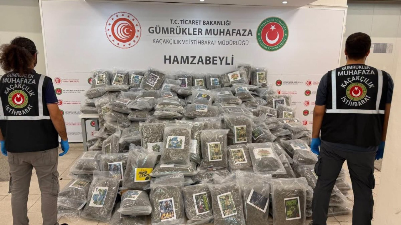 Hamzabeyli Sınır Kapısı'nda tırdan 287 kilo esrar çıktı