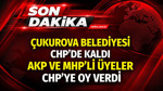 Çukurova Belediyesi CHP’de kaldı. AKP ve MHP’li üyeler CHP’ye oy verdi