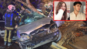 Ağaca çarpan otomobil hurdaya döndü: 2 ölü, 1 yaralı