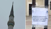 Depremde minaresi hasar gören camii mühürlendi
