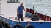 Vapurdan denize düşen kadını balıkçılar kurtardı