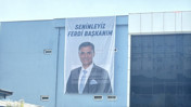 'Seninleyiz Ferdi Başkanım' pankartı hastane duvarına asıldı