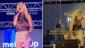 Şarkıcı Eda Eryurt konser sırasında sahneden düştü