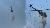 Vasiyet üzerine helikopterden para yağdırdılar