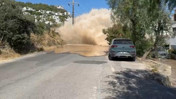 Bodrum’da su isale hattı patladı, yol trafiğe kapandı