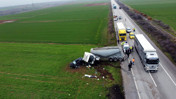 Edirne’de beton tankeriyle çarpışan otomobilin sürücüsü öldü