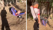 Sokakta uyuyan yaşlı adamın y&uuml;z&uuml;ne tekme atıp sosyal medyada paylaştılar