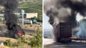 Mersin'de 24 ton çikolata yüklü TIR yandı