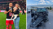 Futbolcu, eşi ve bebeği ile trafik kazası geçirdi