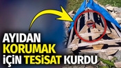 Mezarı ayıdan korumak i&ccedil;in tesisat kurdu