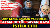 Fatma Bet&uuml;l Sayan Kaya AKP'deki g&ouml;revlerinden istifa etti