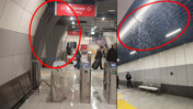 Metro tavanından şelale gibi su aktı