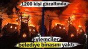 Fransa'da eylemciler belediye binasını yaktı. 1200 kişi g&ouml;zaltında