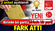 Birinde bir parti, birinde bir parti fark attı. 2 anket a&ccedil;ıklandı