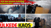 Fransa'da kaos. 410 bin kişinin katıldığı eylemlerden &ccedil;arpıcı fotoğraflar