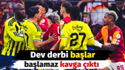 Galatasaray-Fenerbahçe derbisinde 16. saniyede kavga çıktı
