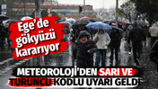 Meteoroloji'den sarı ve turuncu kodlu uyarı geldi. Ege’de gökyüzü kararıyor