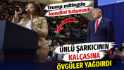 Trump ünlü şarkıcının kalçasına övgüler yağdırdı. Mitingde kendini tutamadı