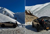 Tesla Cybertruck Uzungöl'de karlarla buluştu