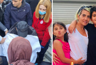 Vücudunda kırıklarla eşi ve çocuklarını uğurladı