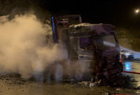 Kömür taşıyan TIR kül oldu