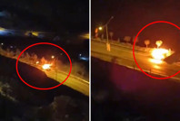 Motoru alev aldı, kapıyı açıp atladı! O anlar kamerada