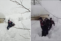 Karda günlerdir mahsur kalmıştı: Yaşlı adamı jandarma kurtardı