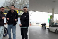 Kendisini yakalayan polisle hatıra fotoğrafı çektirdi