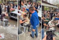 Damadın üstünde yumurta kırıp süt, ketçap ve mayonez döktüler