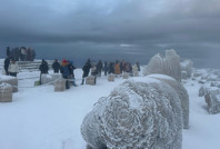 Nemrut Dağı'nda nisan karı