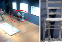 Turistlerin sanat terörü: Swarovski taşlarla kaplı sandalyeye oturup kırdı