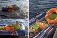 Marmara Denizi’nde 1 saat sürüklendi, deniz polisi son anda yetişti