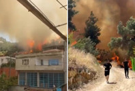 Büyük panik: Yangın köye sıçradı, gözyaşlarıyla tahliye edildiler