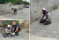 Polise yakalanınca namaza durdu