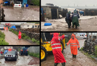 Kars'ta sağanak ve dolu etkili oldu! Ev ahırları su bastı hayvanlar öldü