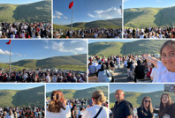 Yağmurun ardından ortaya çıkan Atatürk silüeti sevinçle karşılandı