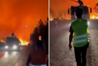 Cehennemin ortasında panik anları: Beyler çıkamıyoruz