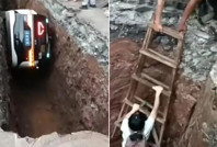 Robot-taksi çukura uçtu