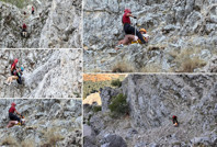 Kayalık alana sert inen paraşütçü ve yolcusu kurtarıldı