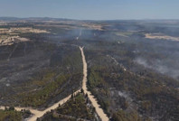 Edirne yangınında yanan alanlar havadan görüntülendi