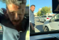 Trafikte tartıştığı sürücünün otomobilinin camını kırdı