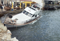 Sabah saatlerinde bastırdı: Bodrum’da tekne karaya oturdu