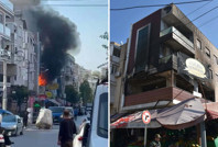 İzmir'de korkutan yangın: 3 katlı bina alev alev yandı