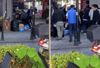 Gözleri döndü: Çöplerin üzerinde dövmeye devam ettiler