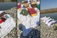 Çuvallardan onlarca Kur'an-ı Kerim çıktı