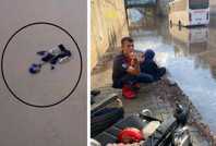Yaşlı kadın su dolu alt geçitte boğulmaktan son anda kurtuldu